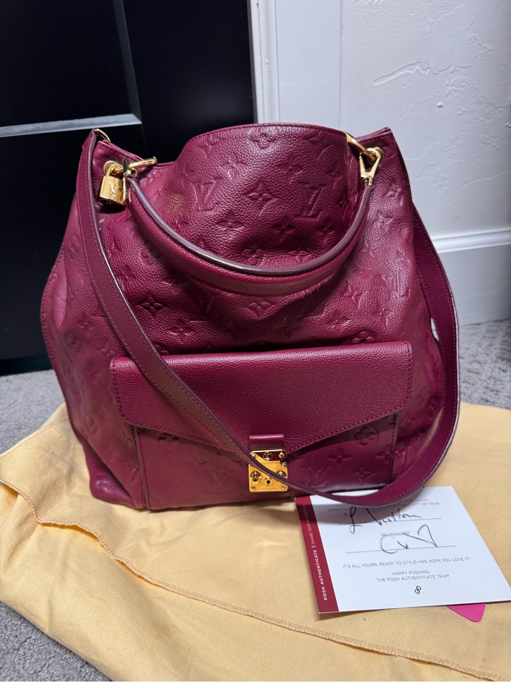 Louis Vuitton Bordeaux Monogram Empreinte Shoulder Bag